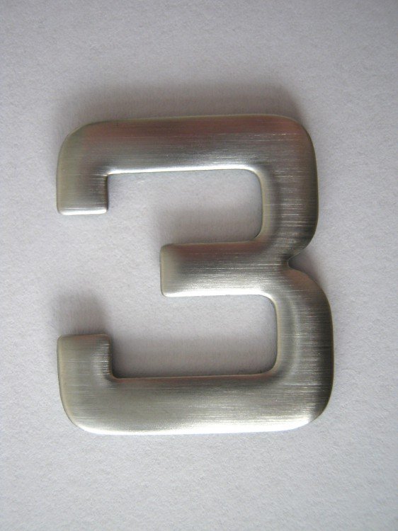 Číslice "3" 25 mm nalepovací nerez IN - Kliky, okenní a dveřní kování, panty Kování domovní a doplňky Číslice, písmena